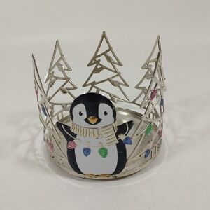 Bath & Body Works 3-Wick Candle Holder Christmas Trees Penguin Holiday Winter